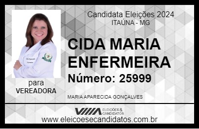 Candidato CIDA MARIA ENFERMEIRA 2024 - ITAÚNA - Eleições