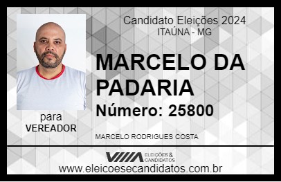 Candidato MARCELO DA PADARIA 2024 - ITAÚNA - Eleições