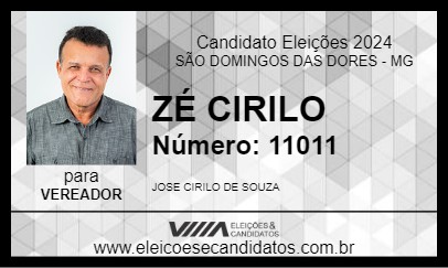 Candidato ZÉ CIRILO 2024 - SÃO DOMINGOS DAS DORES - Eleições