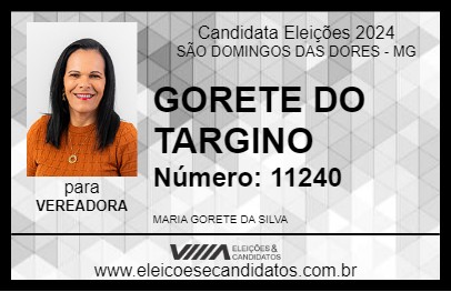 Candidato GORETE DO TARGINO 2024 - SÃO DOMINGOS DAS DORES - Eleições