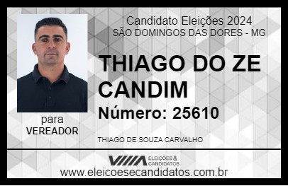 Candidato THIAGO DO ZE CANDIM 2024 - SÃO DOMINGOS DAS DORES - Eleições