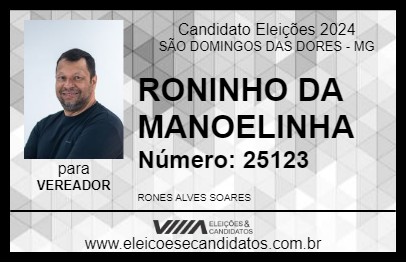 Candidato RONINHO DA MANOELINHA 2024 - SÃO DOMINGOS DAS DORES - Eleições