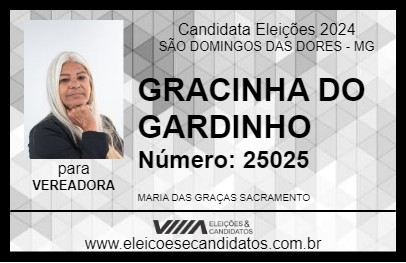 Candidato GRACINHA DO GARDINHO 2024 - SÃO DOMINGOS DAS DORES - Eleições