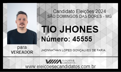 Candidato TIO JHONES 2024 - SÃO DOMINGOS DAS DORES - Eleições