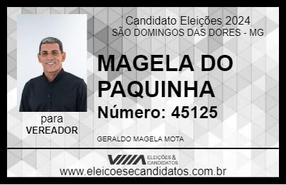 Candidato MAGELA DO PAQUINHA 2024 - SÃO DOMINGOS DAS DORES - Eleições