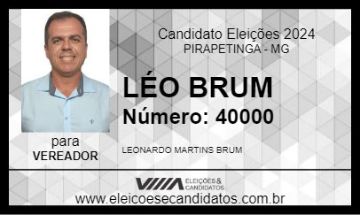 Candidato LÉO BRUM 2024 - PIRAPETINGA - Eleições