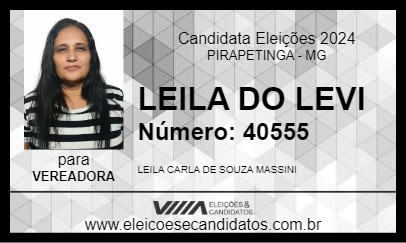 Candidato LEILA DO LEVI 2024 - PIRAPETINGA - Eleições