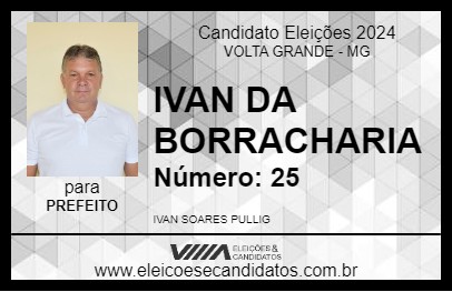 Candidato IVAN DA BORRACHARIA 2024 - VOLTA GRANDE - Eleições