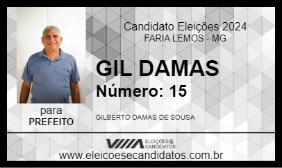 Candidato GIL DAMAS 2024 - FARIA LEMOS - Eleições