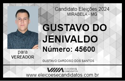 Candidato GUSTAVO DO JENIVALDO 2024 - MIRABELA - Eleições