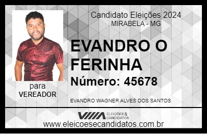 Candidato EVANDRO O FERINHA 2024 - MIRABELA - Eleições