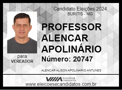 Candidato PROFESSOR ALENCAR APOLINÁRIO 2024 - BURITIS - Eleições