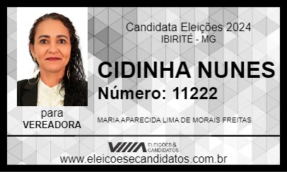 Candidato CIDINHA NUNES 2024 - IBIRITÉ - Eleições