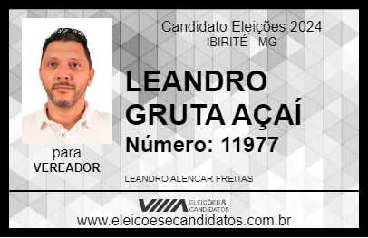 Candidato LEANDRO GRUTA AÇAÍ 2024 - IBIRITÉ - Eleições