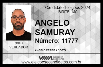 Candidato ANGELO SAMURAY 2024 - IBIRITÉ - Eleições