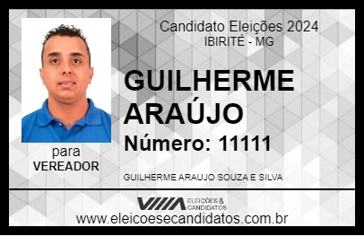 Candidato GUILHERME ARAÚJO 2024 - IBIRITÉ - Eleições