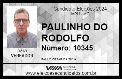 Candidato PAULINHO DO RODOLFO 2024 - IAPU - Eleições