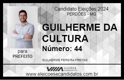 Candidato GUILHERME DA CULTURA 2024 - PERDÕES - Eleições