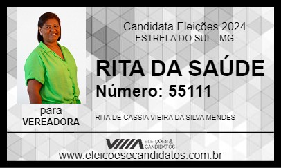 Candidato RITA DA SAÚDE 2024 - ESTRELA DO SUL - Eleições