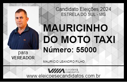 Candidato MAURICINHO DO MOTO TAXI 2024 - ESTRELA DO SUL - Eleições