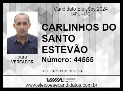 Candidato CARLINHOS DO SANTO ESTEVÃO 2024 - IAPU - Eleições