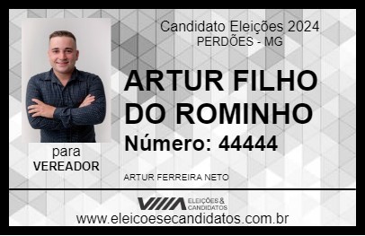 Candidato ARTUR FILHO DO ROMINHO 2024 - PERDÕES - Eleições