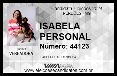 Candidato ISABELA PERSONAL 2024 - PERDÕES - Eleições