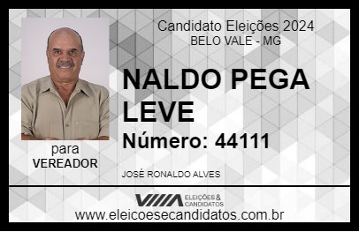 Candidato NALDO PEGA LEVE 2024 - BELO VALE - Eleições