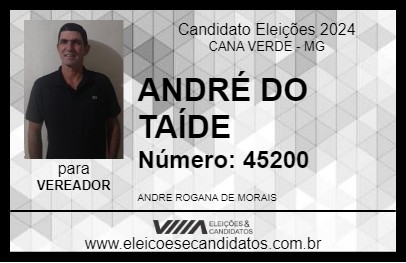 Candidato ANDRÉ DO TAÍDE 2024 - CANA VERDE - Eleições