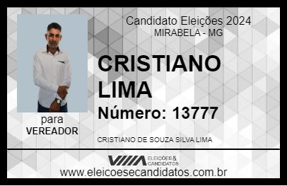 Candidato CRISTIANO LIMA 2024 - MIRABELA - Eleições