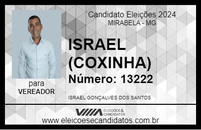 Candidato ISRAEL (COXINHA) 2024 - MIRABELA - Eleições