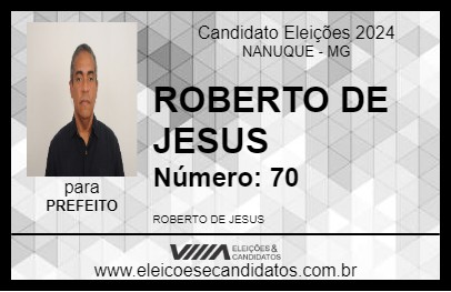 Candidato ROBERTO DE JESUS 2024 - NANUQUE - Eleições