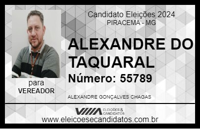 Candidato ALEXANDRE DO TAQUARAL 2024 - PIRACEMA - Eleições