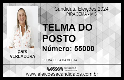 Candidato TELMA DO POSTO 2024 - PIRACEMA - Eleições