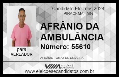 Candidato AFRÂNIO DA AMBULÂNCIA 2024 - PIRACEMA - Eleições