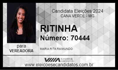 Candidato RITINHA 2024 - CANA VERDE - Eleições