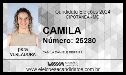 Candidato CAMILA 2024 - CIPOTÂNEA - Eleições