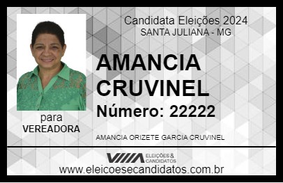 Candidato AMANCIA CRUVINEL 2024 - SANTA JULIANA - Eleições