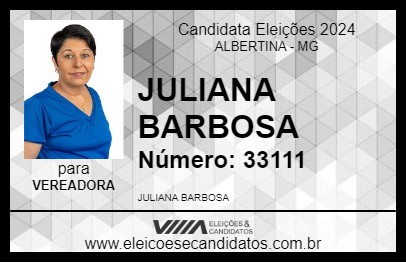 Candidato JULIANA BARBOSA 2024 - ALBERTINA - Eleições