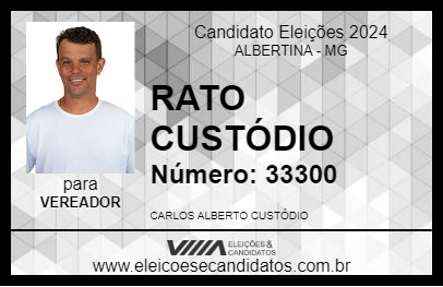 Candidato RATO CUSTÓDIO 2024 - ALBERTINA - Eleições