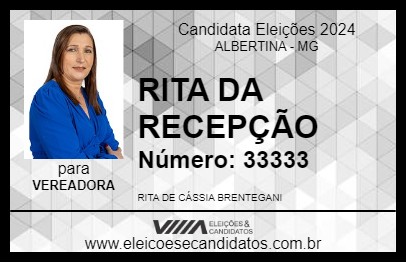 Candidato RITA DA RECEPÇÃO 2024 - ALBERTINA - Eleições