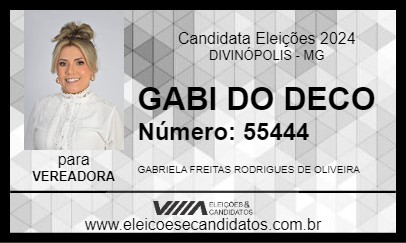 Candidato GABI DO DECO 2024 - DIVINÓPOLIS - Eleições