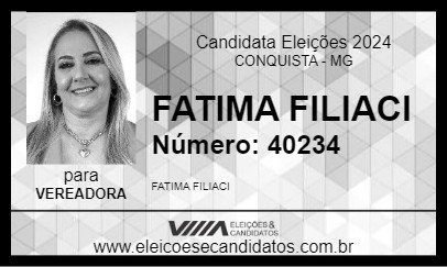 Candidato FATIMA FILIACI 2024 - CONQUISTA - Eleições