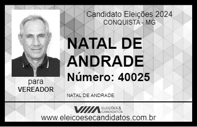 Candidato NATAL DE ANDRADE 2024 - CONQUISTA - Eleições