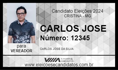 Candidato CARLOS JOSE 2024 - CRISTINA - Eleições