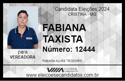 Candidato FABIANA TAXISTA 2024 - CRISTINA - Eleições