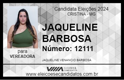 Candidato JAQUELINE BARBOSA 2024 - CRISTINA - Eleições