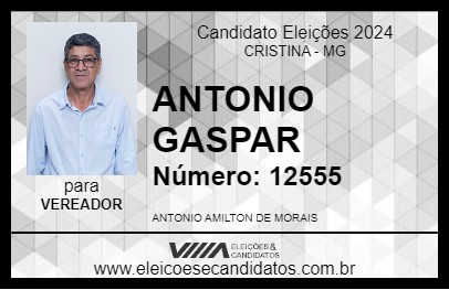 Candidato ANTONIO GASPAR 2024 - CRISTINA - Eleições