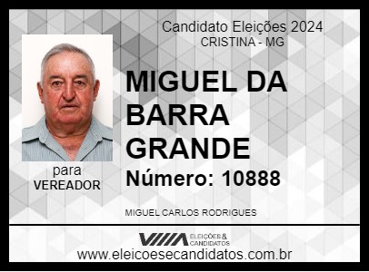 Candidato MIGUEL DA BARRA GRANDE 2024 - CRISTINA - Eleições