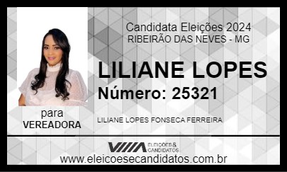 Candidato LILIANE LOPES 2024 - RIBEIRÃO DAS NEVES - Eleições